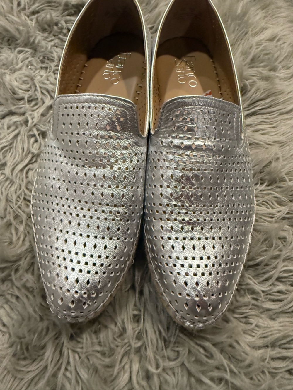Franco Sarto women’s  Sliver  espadrilles  Slip-On Loafers size 9